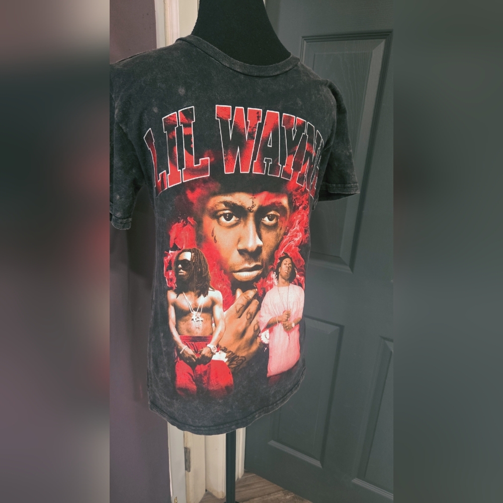 Lil Wayne Graphic Tee in Washed Black